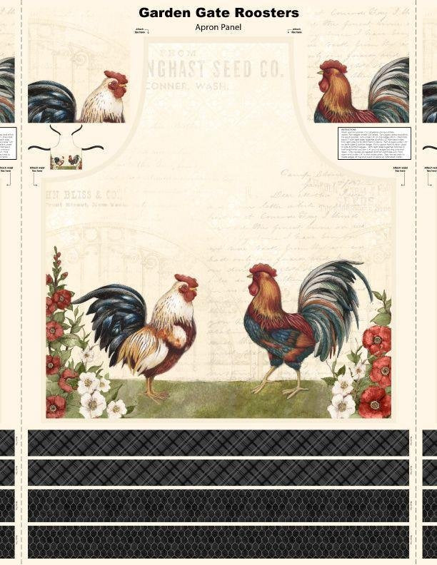 Apron Panel 39809-139 Garden Gate Roosters