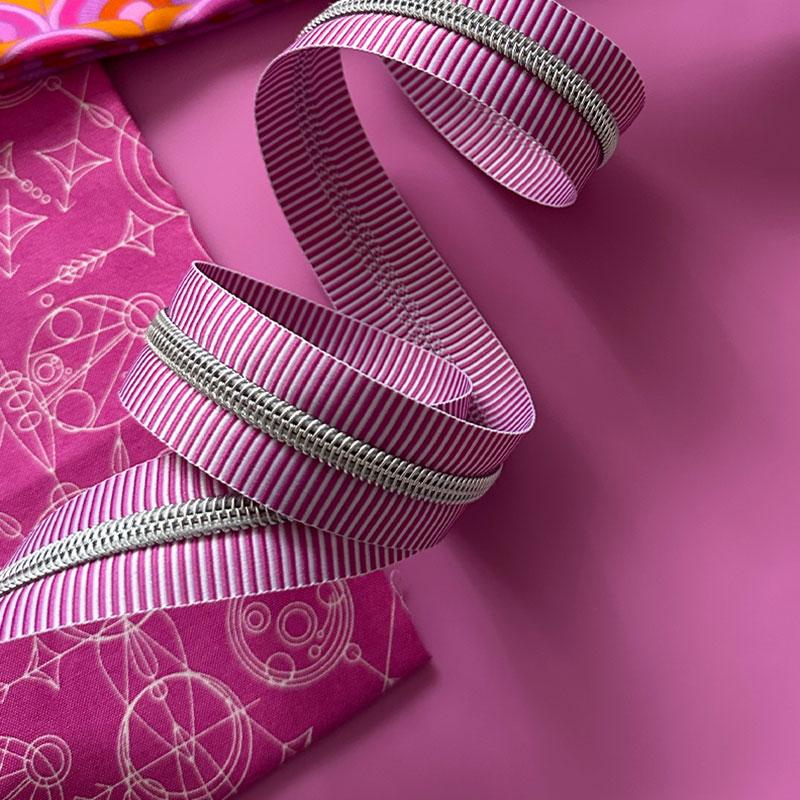 Purple Stripe Zipper 3yds - SASSKIT 17L • Sassafras Lane
