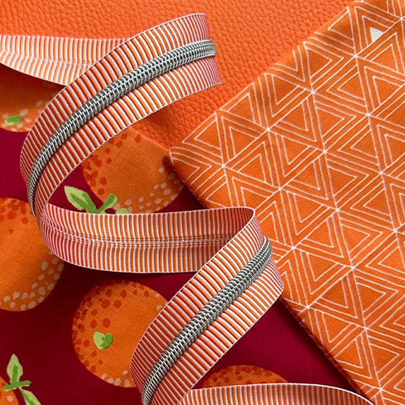 Orange Stripe Zipper 3yds - SASSKIT 17J • Sassafras Lane