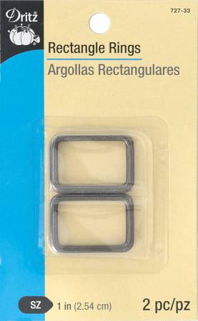 Rectangle Rings 1in 2pc Gunmetal