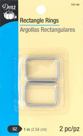 Rectangle Rings 1in 2pc Silver