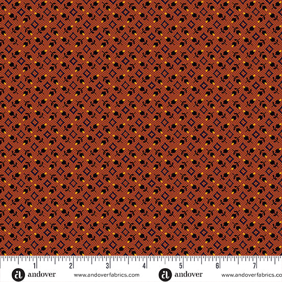 Bud Diamond Orange - Nightfall by Andover Fabrics
