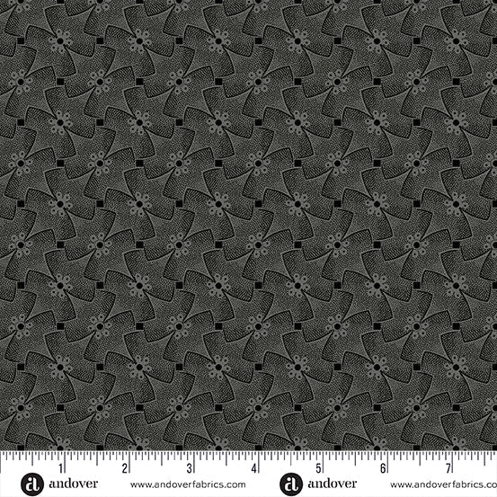 Whirly Gig Black - Nightfall by Andover Fabrics
