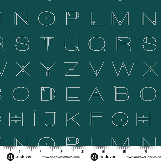 Deco Letters Deep Teal - Scrawl by Giucy Giuce