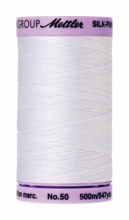 Silk-Finish 50wt Cotton 500M - White