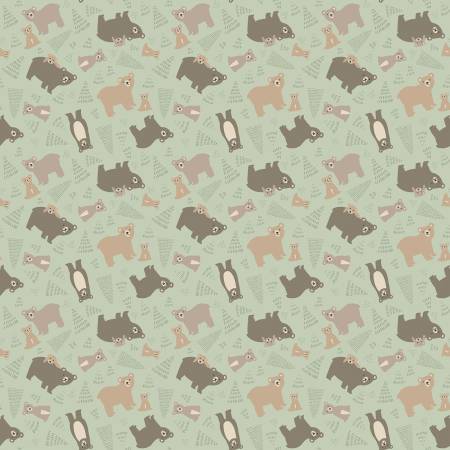 Elmer & Eloise - Bears Tea Green C14241 • Riley Blake