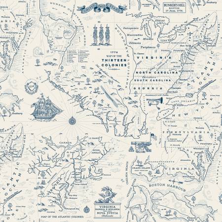 Colonial Map Cream • Independence by Riley Blake