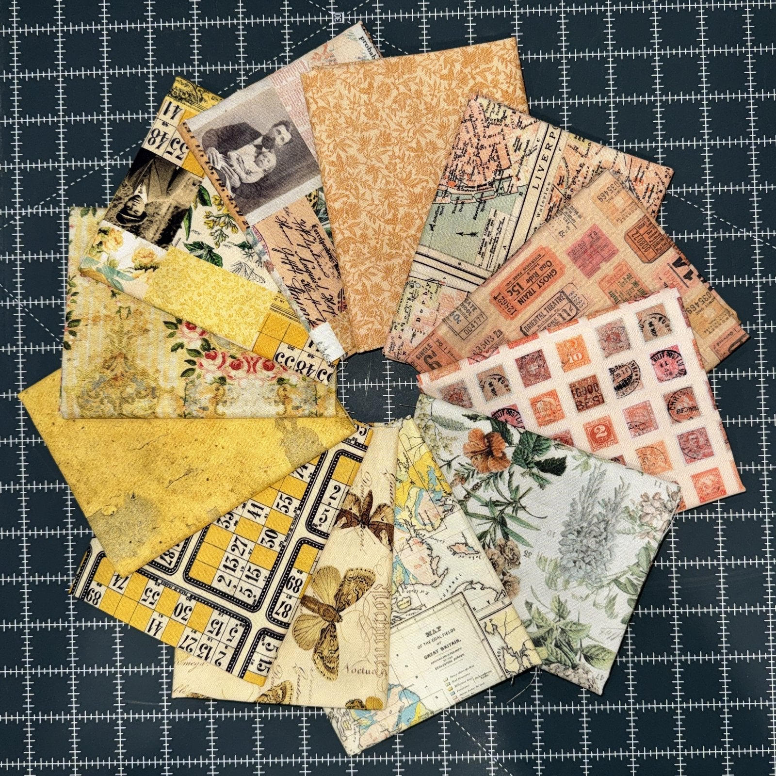 Orange & Yellow - Tim Holtz Mixed Petite Palette - 12 FQ Bundle