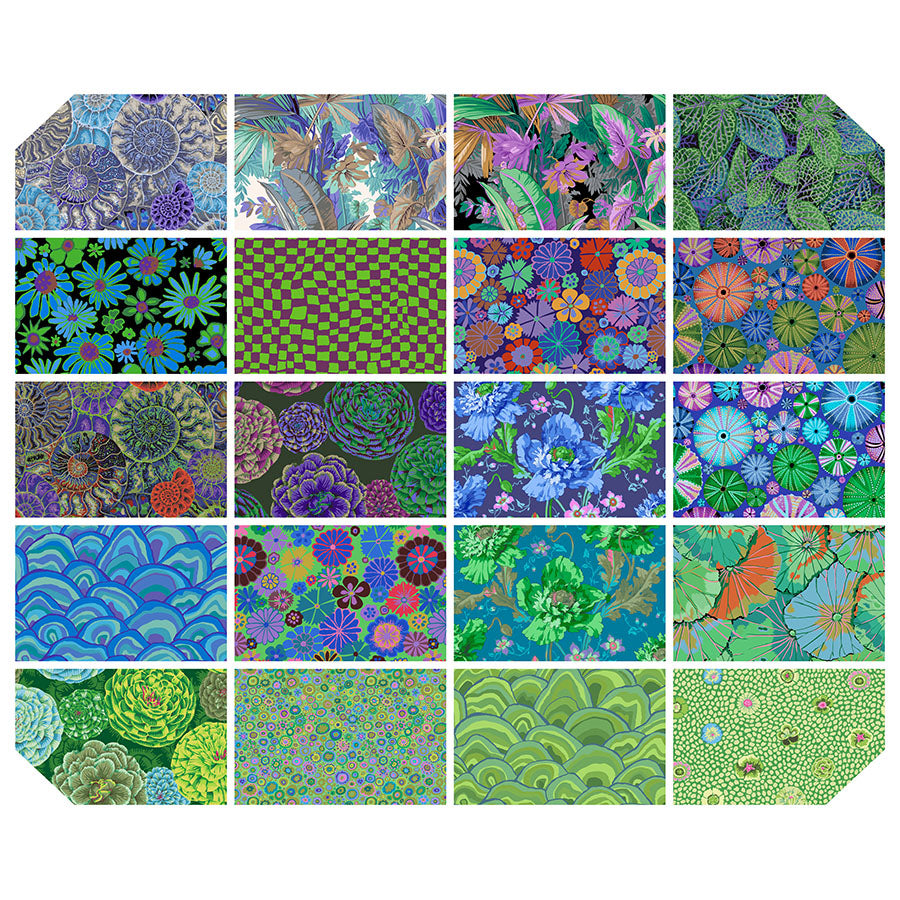Aug 2024 - 10" Charm Pack - Cool • Kaffe Fassett