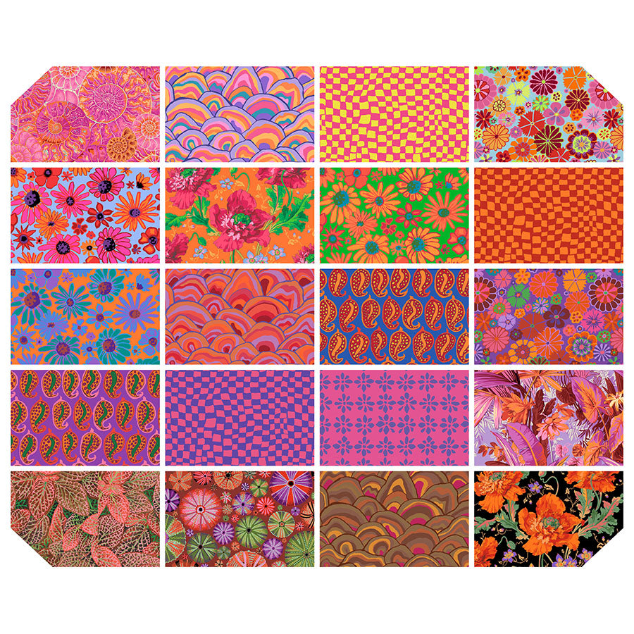 Aug 2024 - 5" Charm Pack - Hot • Kaffe Fassett
