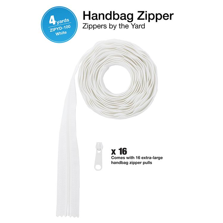 Zipper 4yds with Pulls - White • By Annie