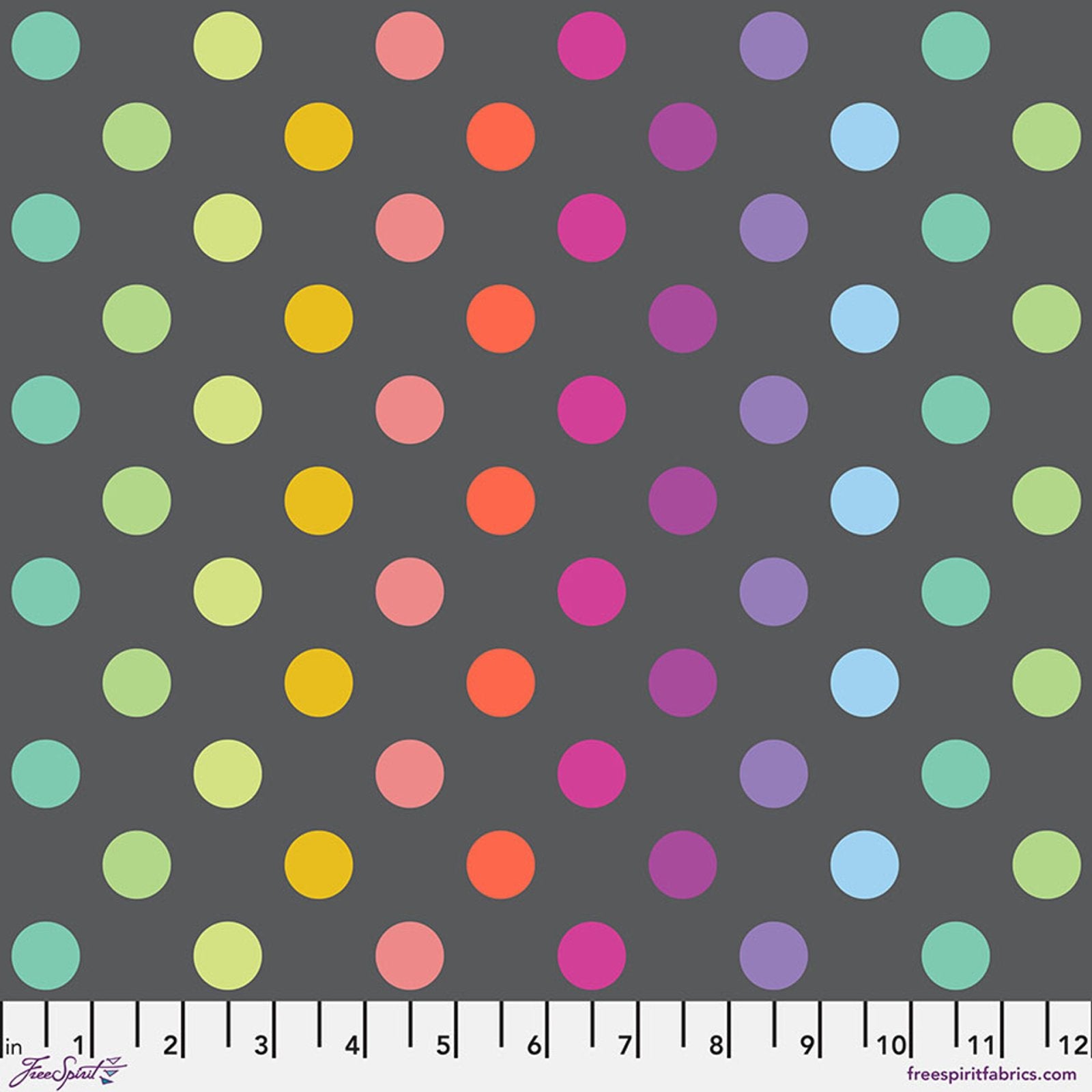 Disco Poms - Carbon • True Colors Graywork by Tula Pink