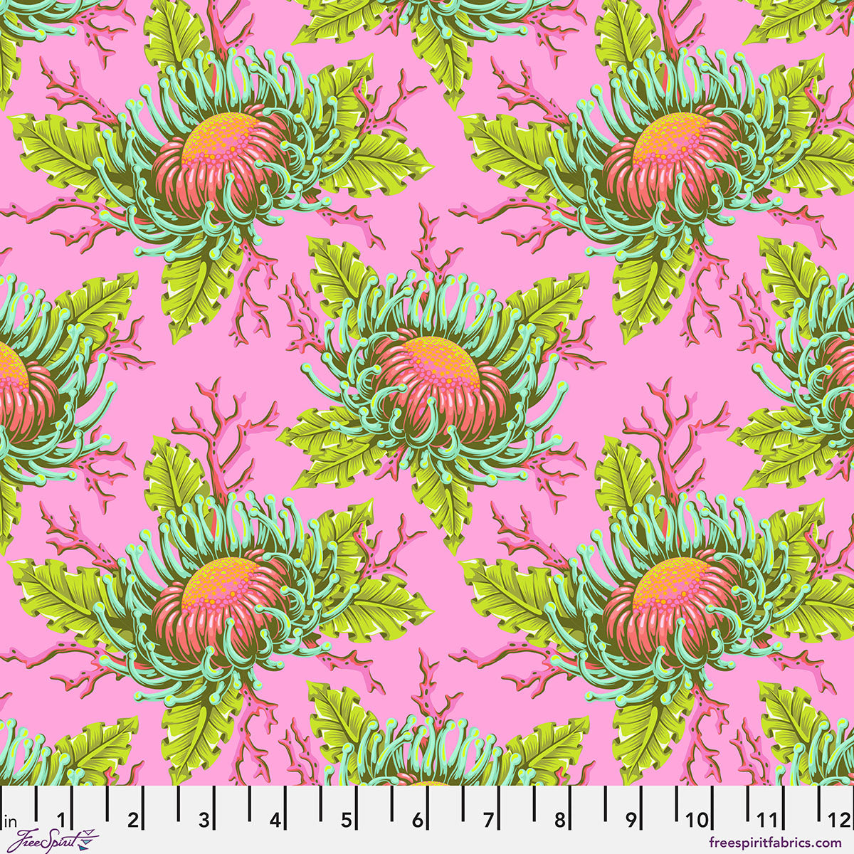 Friends & Anemones - Coralline • Floral Reef by Tula Pink