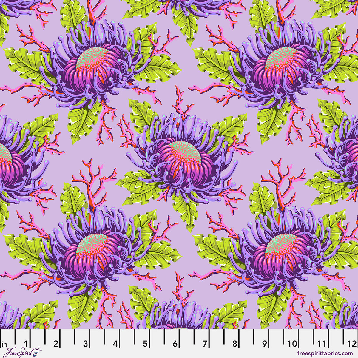 Friends & Anemones - Ultraviolet • Floral Reef Tula Pink