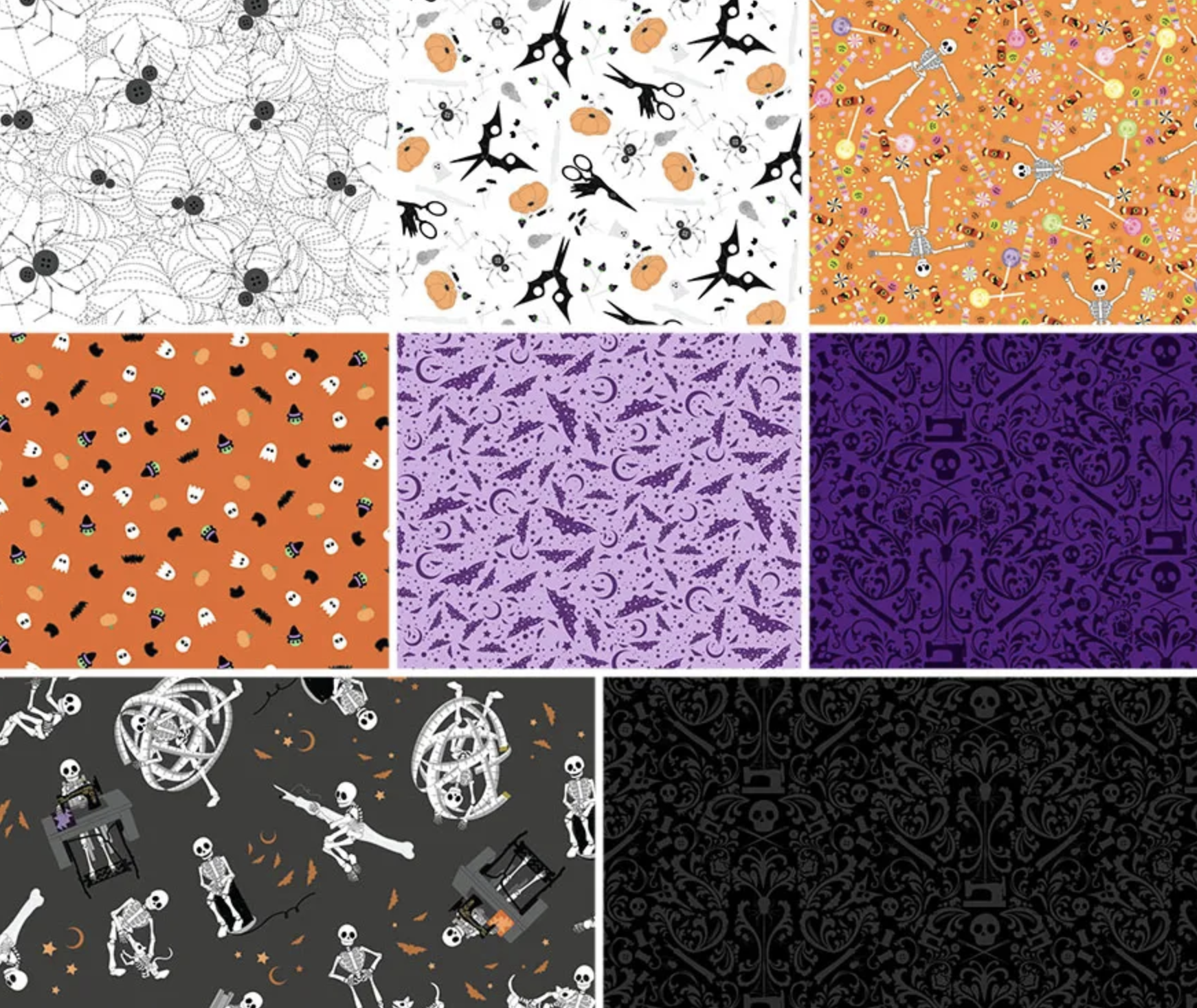 Mr Bones 8 FQ Bundle • FIGO Fabrics
