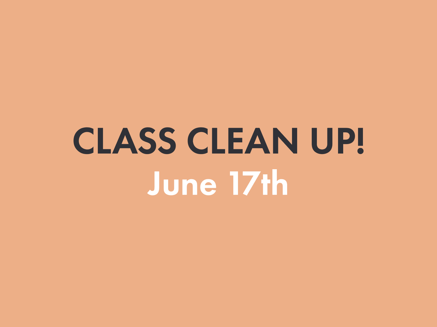 Class Clean-Up • June 17th