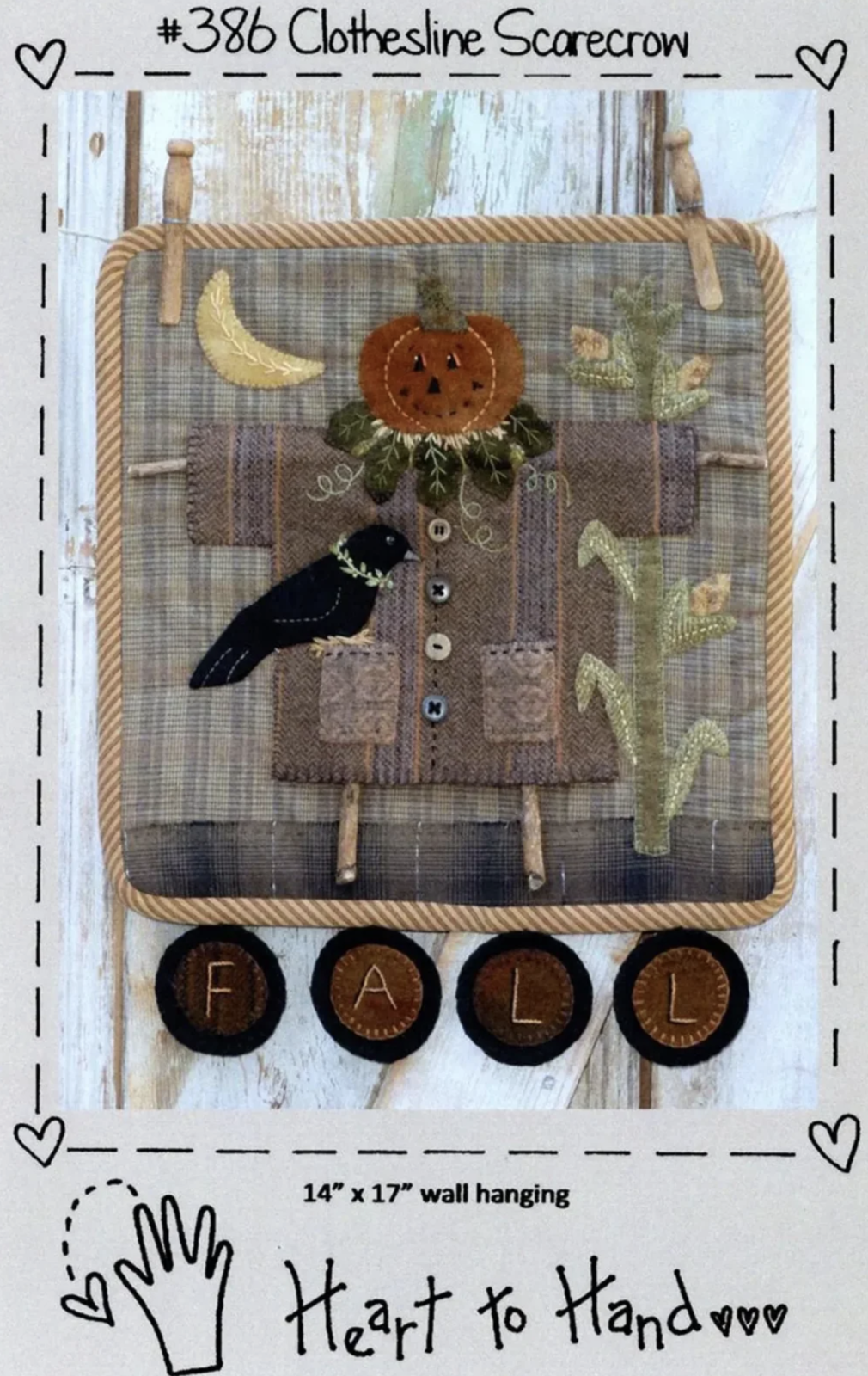 Clothesline Scarecrow Heart to Hand