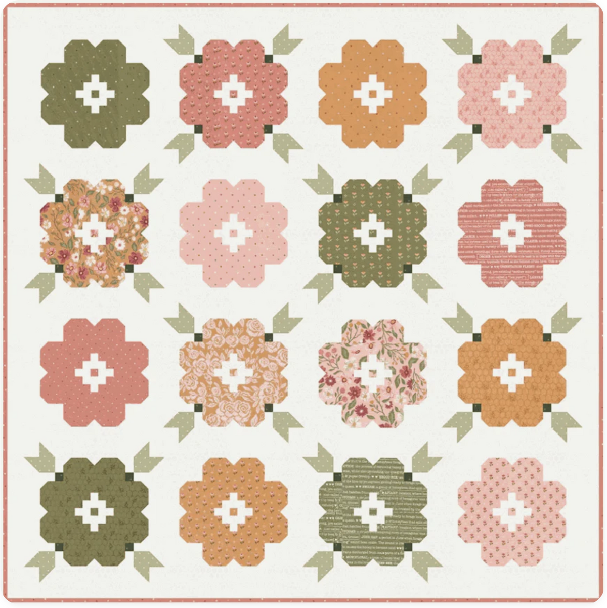 Vintage Blooms Quilt Kit • Pink & Blue / Wild Honey