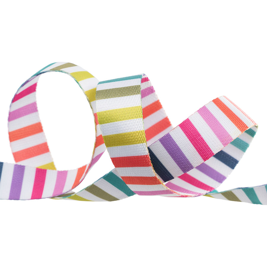 Disco Stripe - Rainbow • Tula Pink Renaissance Ribbons