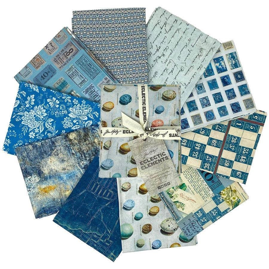 Tim Holtz Palette - Blue 10 FQ Bundle