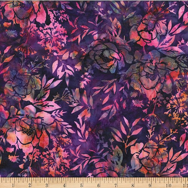 Bali Batik Mixed Floral W2578-382 - Grape • Hoffman