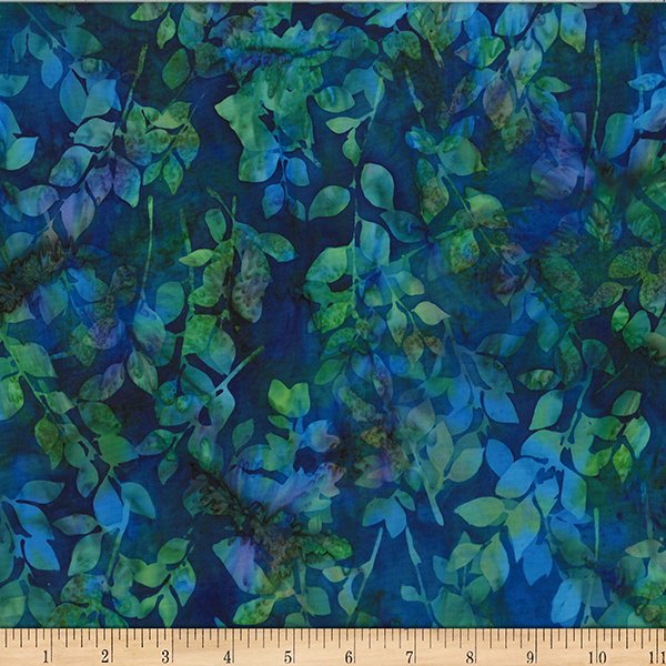 Bali Batik Leaves W2585-324 - Dragonfly • Hoffman