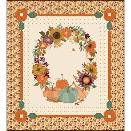Autumn Wreath Panel Quilt Kit - Cream • The Awe of Autumn