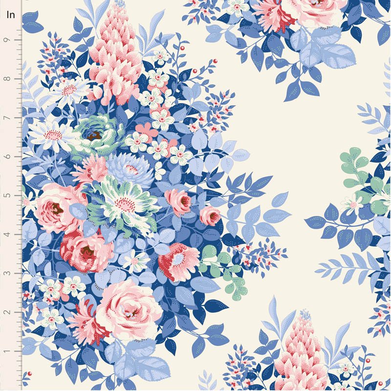 Whimsyflower Cream • Something Blue by Tilda Fabrics