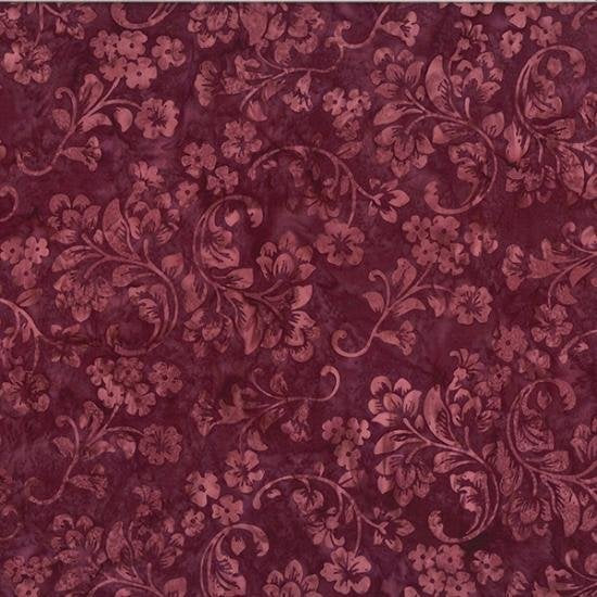 Bali Batik U2467-38 Deco Floral Burgundy