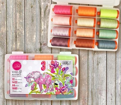 Neons & Neutrals Thread Tula Pink 12 Large Spools