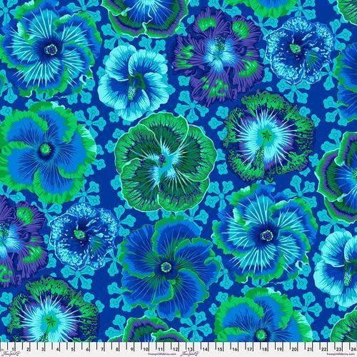 Floating Hibiscus - Blue Kaffe Fassett