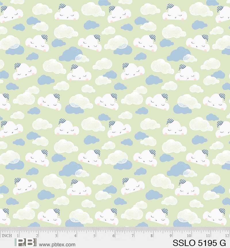 Green Tossed Clouds - 5195 G Sleepy Sloth