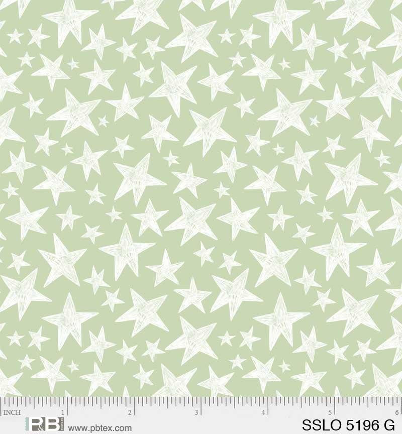 Green Scribble Stars - 5196 G Sleepy Sloth