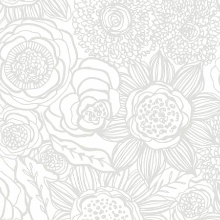 White on White Large Floral - 66210-100 • Night & Day