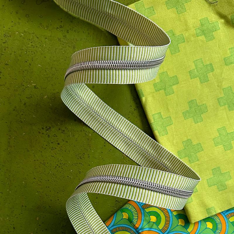 Lime Stripe Zipper 3yds - ASSKIT 17K • Sassafras Lane