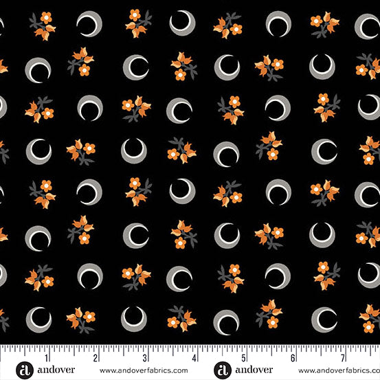 Flower Moon Black- Nightfall by Andover Fabrics
