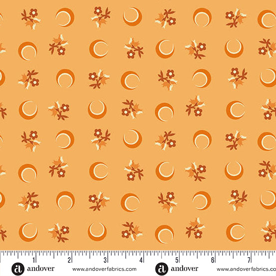Flower Moon Orange - Nightfall by Andover Fabrics