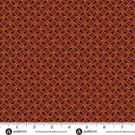 Bud Diamond Orange - Nightfall by Andover Fabrics