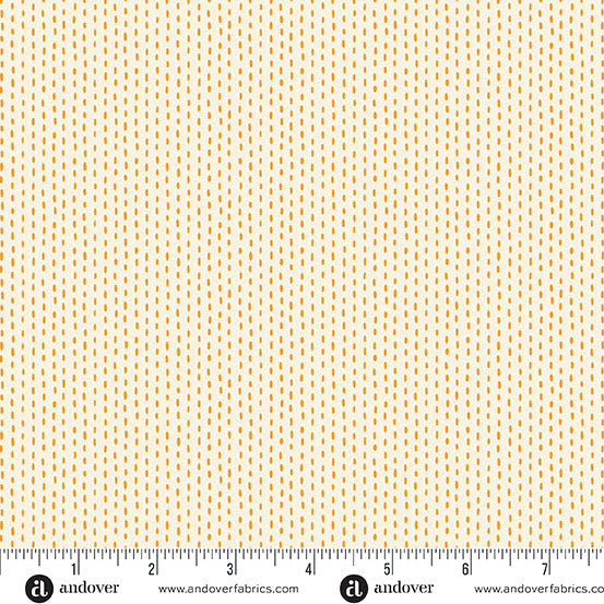 Stitch Line Cream and Orange - Nightfall by Andover Fabrics