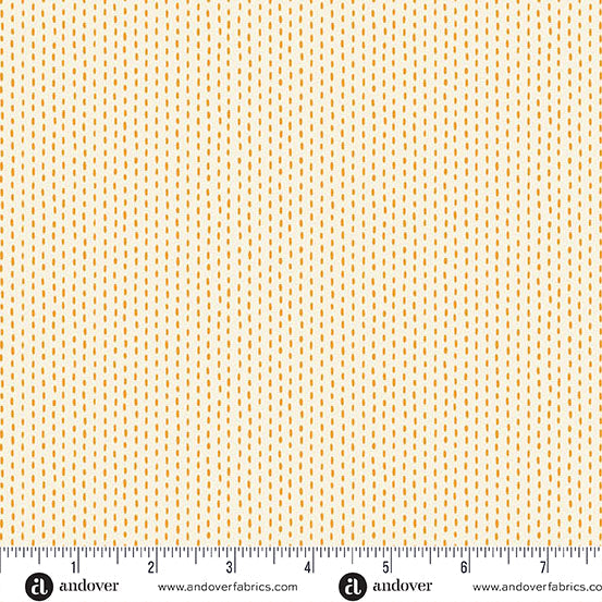 Stitch Line Cream and Orange - Nightfall by Andover Fabrics