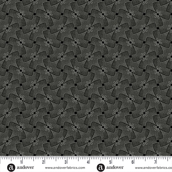 Whirly Gig Black - Nightfall by Andover Fabrics