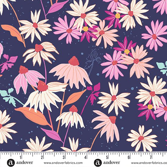 Navy Echinacea A-1566-B • Petals and Stitches