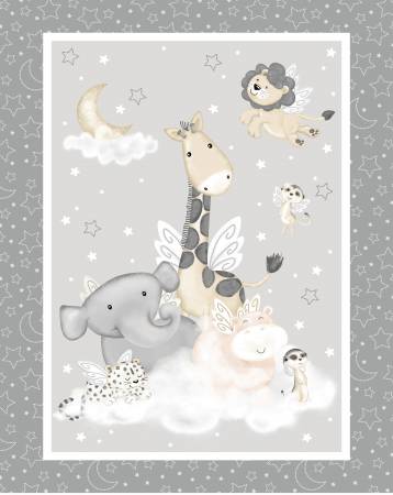 Moonlit Dream - Grey Panel Minky 48in x 60in