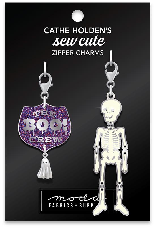 Skeleton Boo Badge Zipper Pull