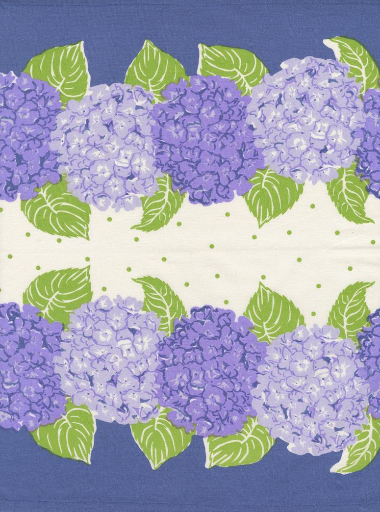 16" Classic Retro Floral Hydrangia Toweling