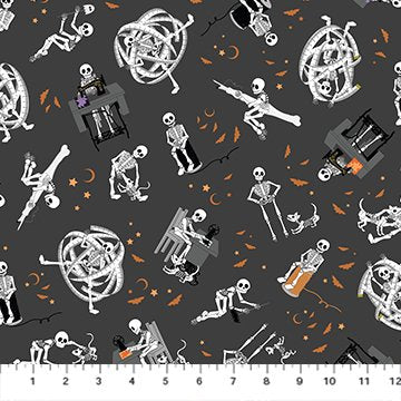 Mr Bones Sews - Grey 91074-95 • FIGO Fabrics