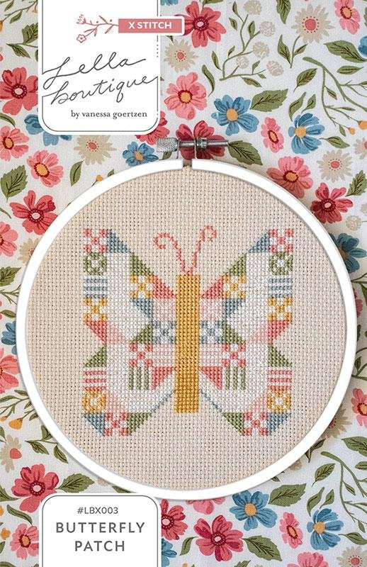 Butterfly Patch Cross Stitch Pattern and Comso Kit