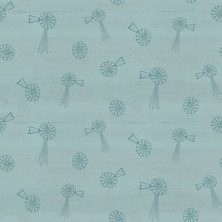 Spring Barn Quilts - C14333-Aqua • Windmills