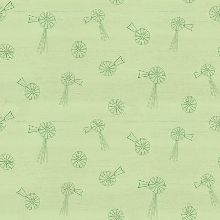 Spring Barn Quilts - C14333 Green • Windmills