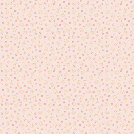 Baby Chicks Background - Coral • Farmer's Daughter by Lori Holt